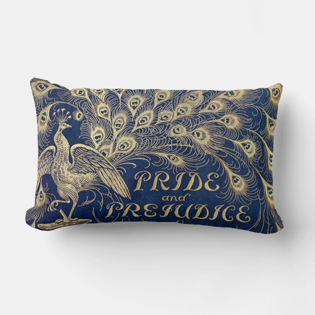 Jane Austen Pride and Prejudice Peacock Lumbar Lumbar Cushion (Front)