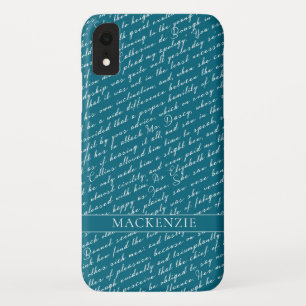 Jane Austen Pride Prejudice Netherfield Ball Teal iPhone XR Case