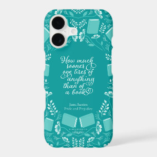 Jane Austen Pride & Prejudice Teal Floral Bookish