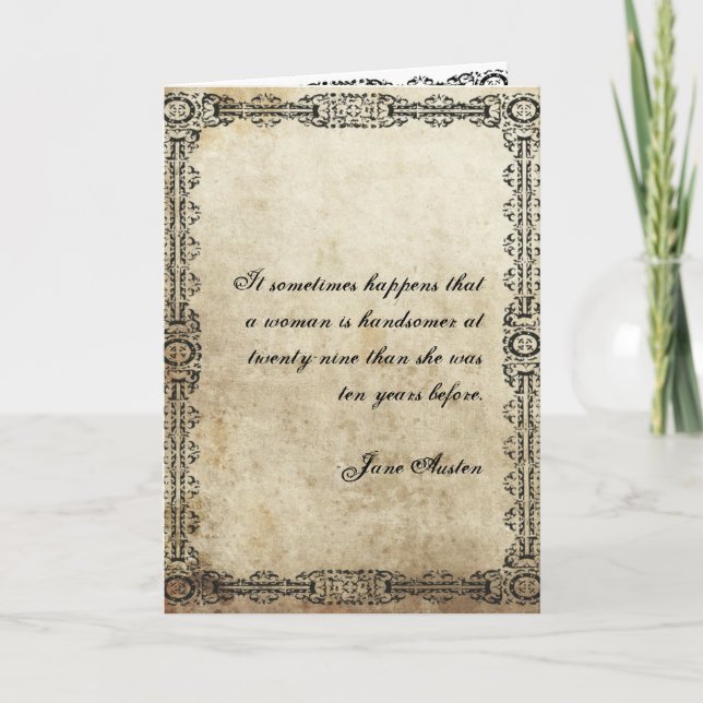 Jane Austen Quote Birthday Card CUSTOMIZED (Front)
