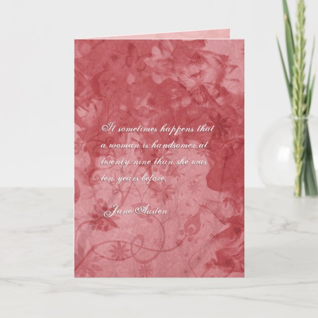 Jane Austen Quote Birthday Card CUSTOMIZED (Front)