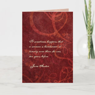 Jane Austen Quote Birthday Card CUSTOMIZED
