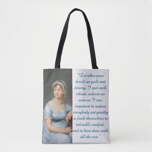 Jane Austen Quote (Blue) Tote Bag (Front)