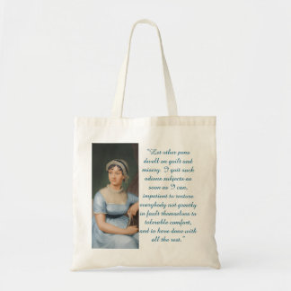 Jane Austen Quote (Blue) Tote Bag