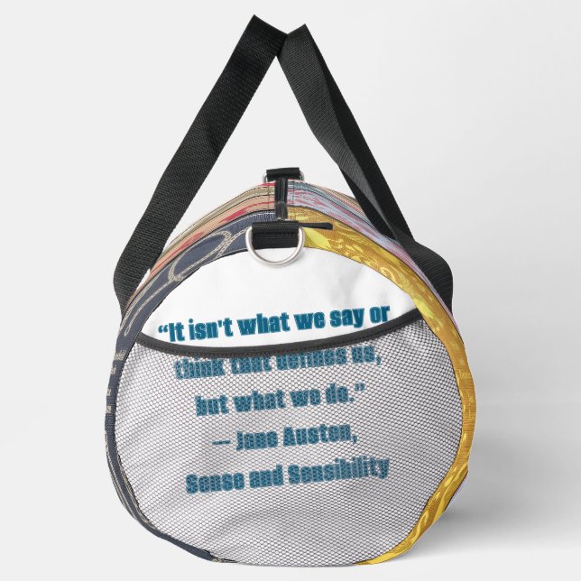 Jane Austen quote Duffle Bag (Right)