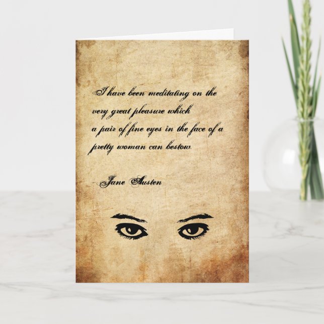 Jane Austen Quote Greeting Card CUSTOMIZED (Front)