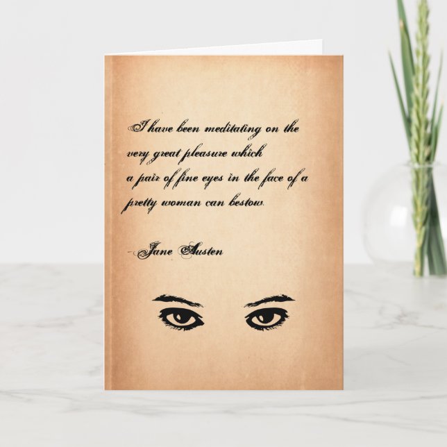 Jane Austen Quote Greeting Card CUSTOMIZED (Front)