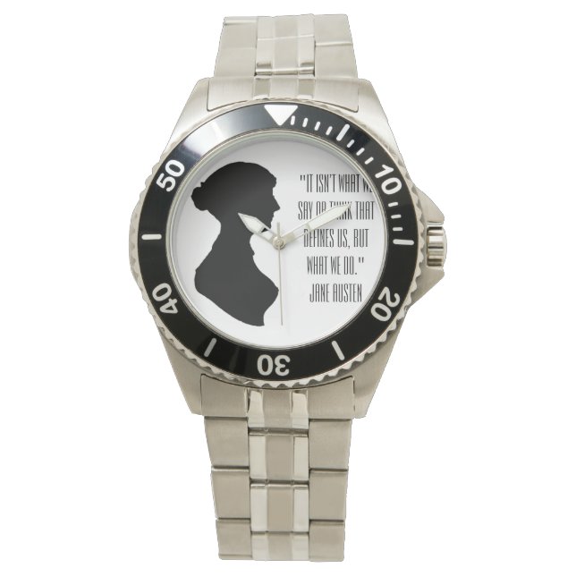 Jane Austen quote Keychain Watch (Front)