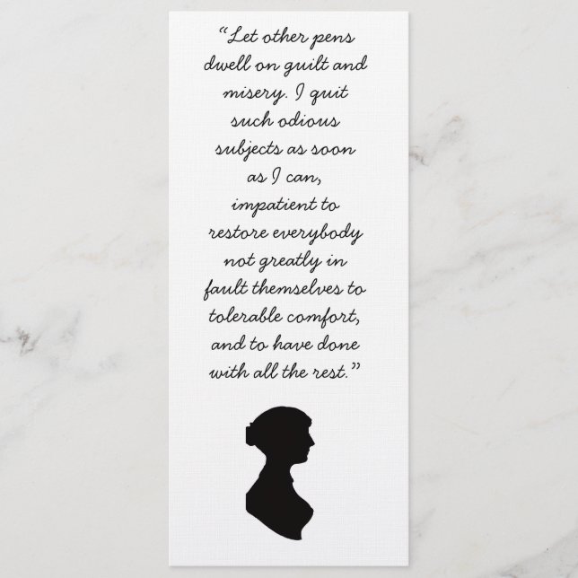 Jane Austen quote on writing Invitation (Front)