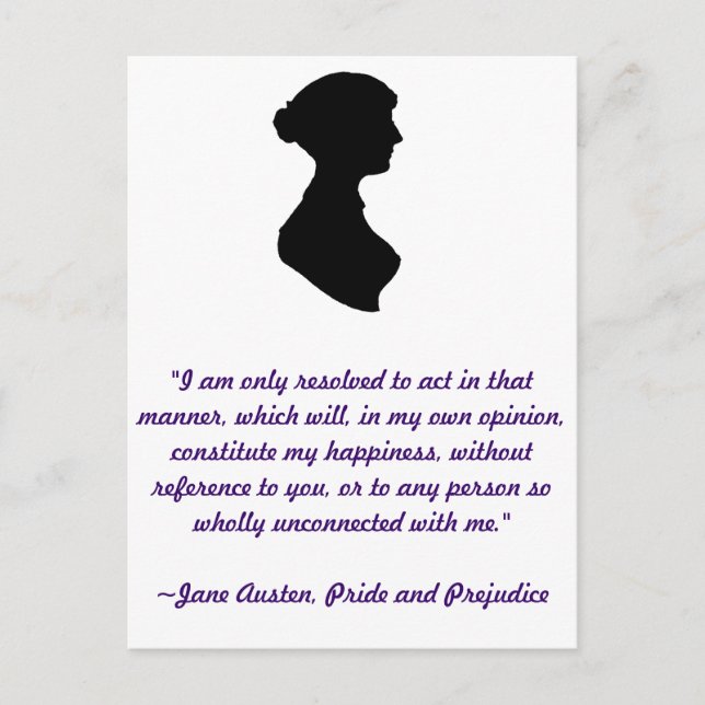 Jane Austen Quote Postcard (Front)