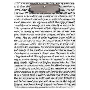 Jane Austen Quotes Double-Sided Clipboard
