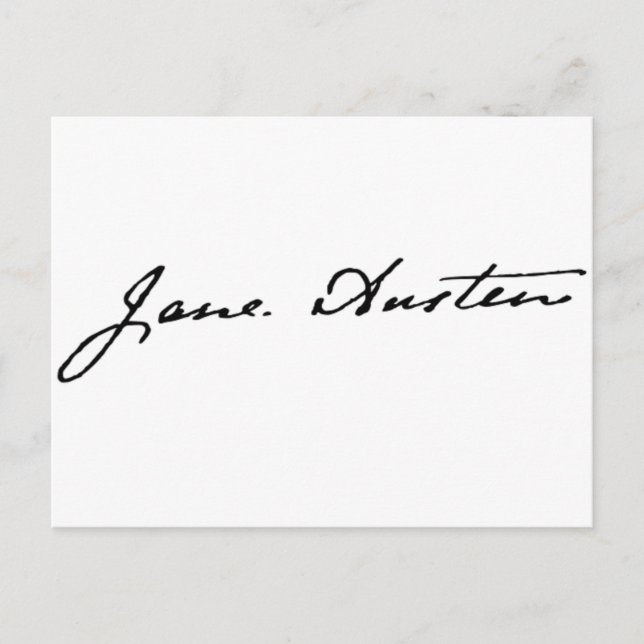 Jane Austen Signature Postcard (Front)