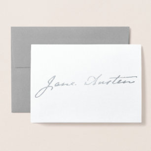 Jane Austen Signature - Silver Foil Card