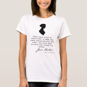 Jane Austen silhouette and book quote, T-Shirt