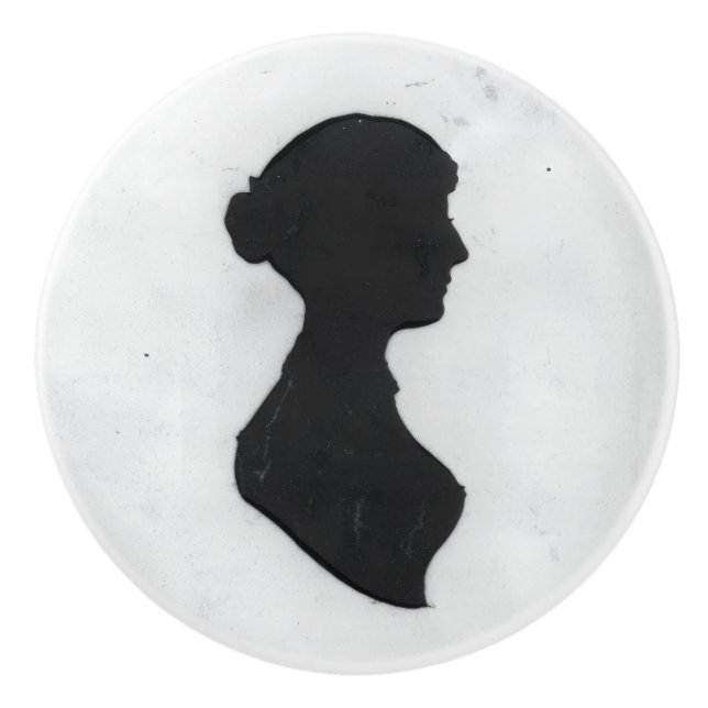 Jane Austen Silhouette Ceramic Knob (Front)