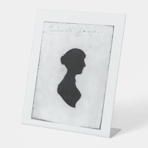 Jane Austen silhouette Pedestal Sign