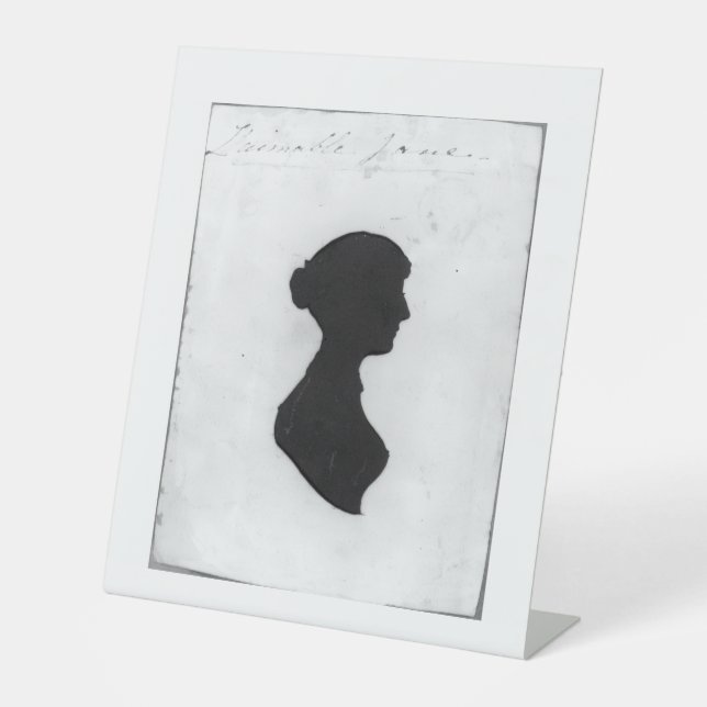Jane Austen silhouette Pedestal Sign (Front)