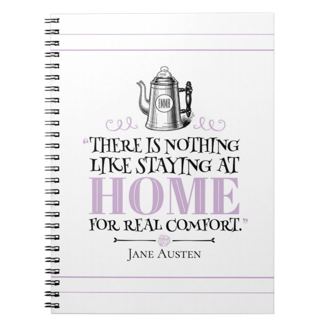 Jane Austen - Staying at Home - Coffee Pot Notebook (Front)