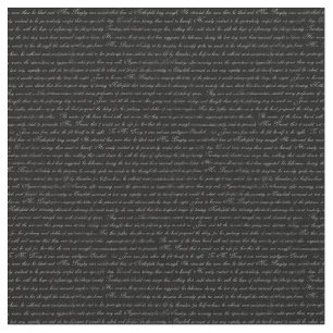 Jane Austen Text Black and White Fabric