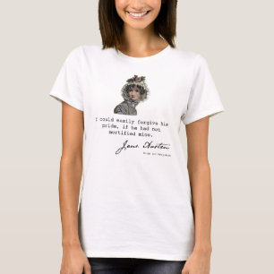Jane Austen vintage fashion plate and book quote, T-Shirt