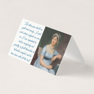 Jane Austen w/ quote (blue) Folded Card