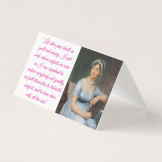 Jane Austen w/ quote (pink) Folded Card