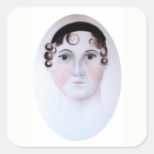 Jane Austen watercolor portrait sticker