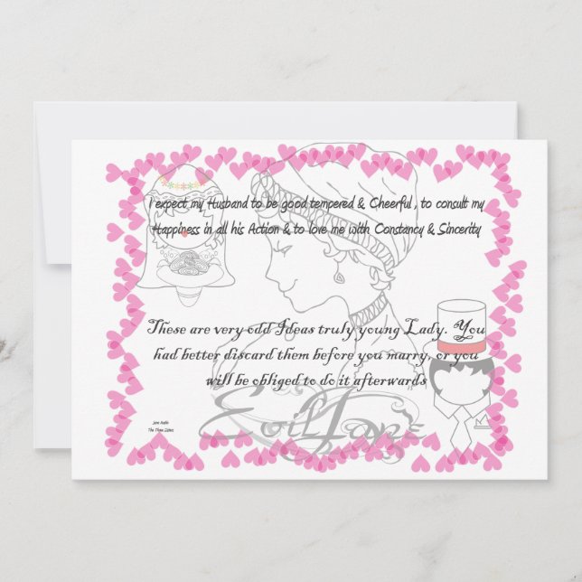 Jane Austen Wedding Invitation (Front)