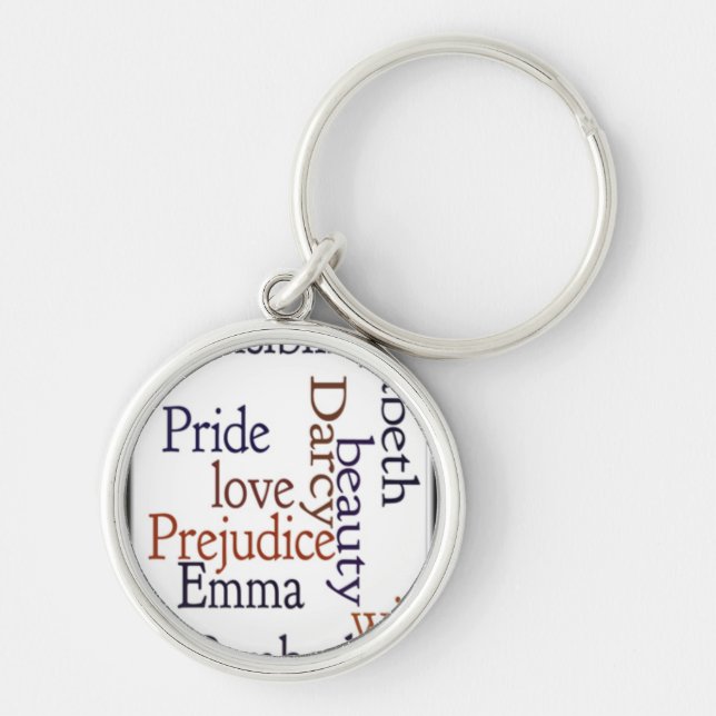 Jane Austen Word Art Key Ring (Front)