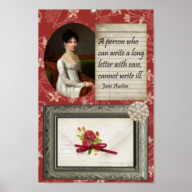 Jane Austen Writing Inspired Print (Front)
