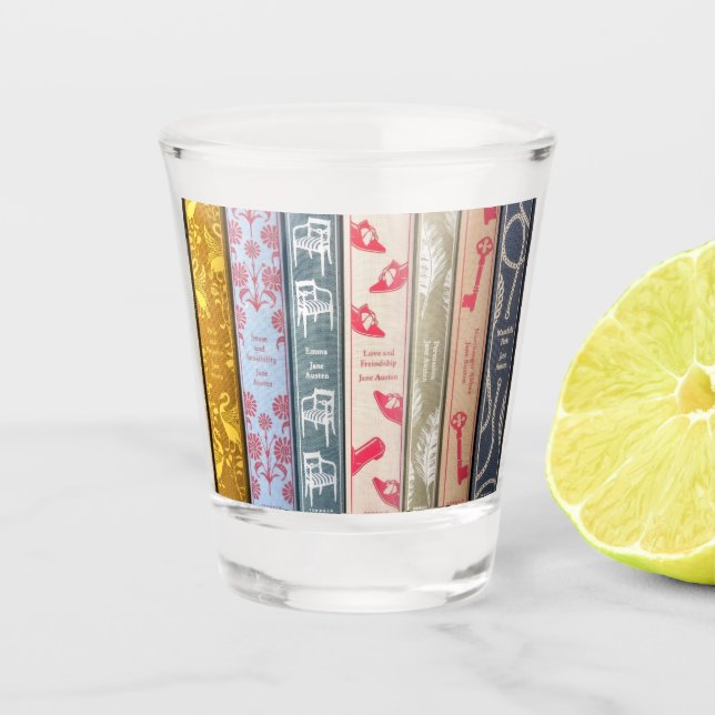 Jane Austen's books Shot Glass (Front)