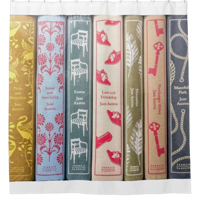 Jane Austen's books Shower Curtain (Front)