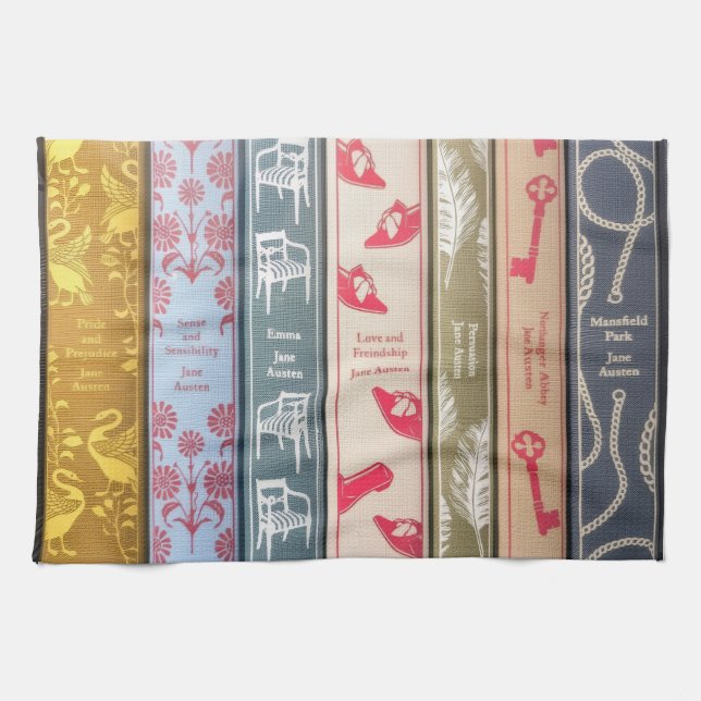Jane Austen's books Tea Towel (Horizontal)