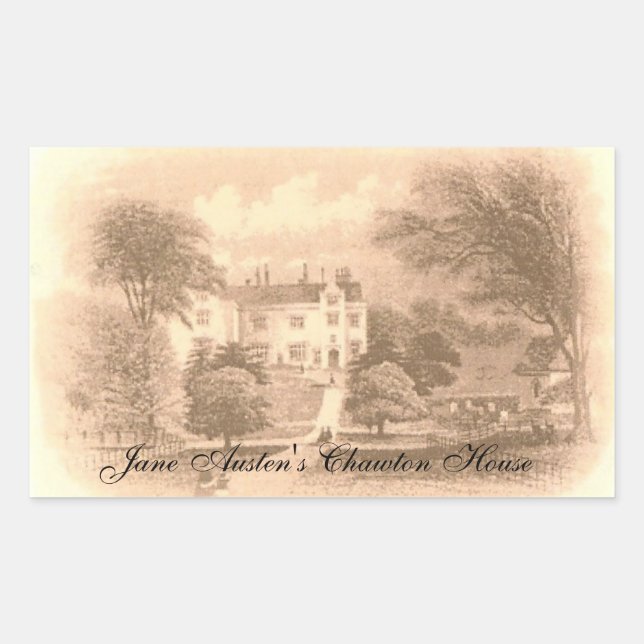 Jane Austen's Chawton House Rectangular Sticker (Front)