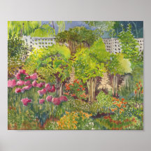 Jane Austen's Garden Watercolor Print
