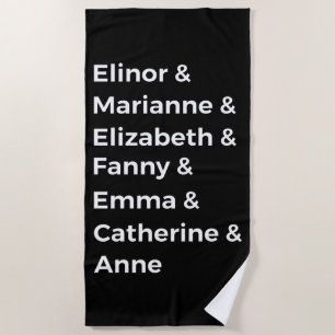 Jane Austen's Heroines I Beach Towel