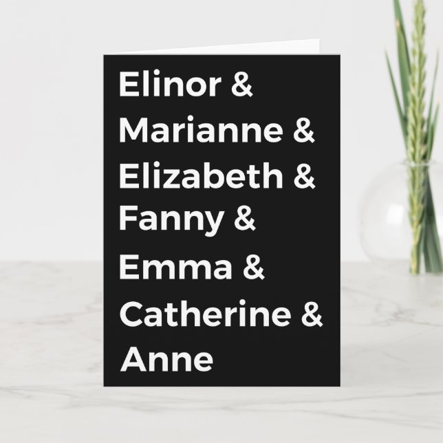 Jane Austen's Heroines I Card (Front)