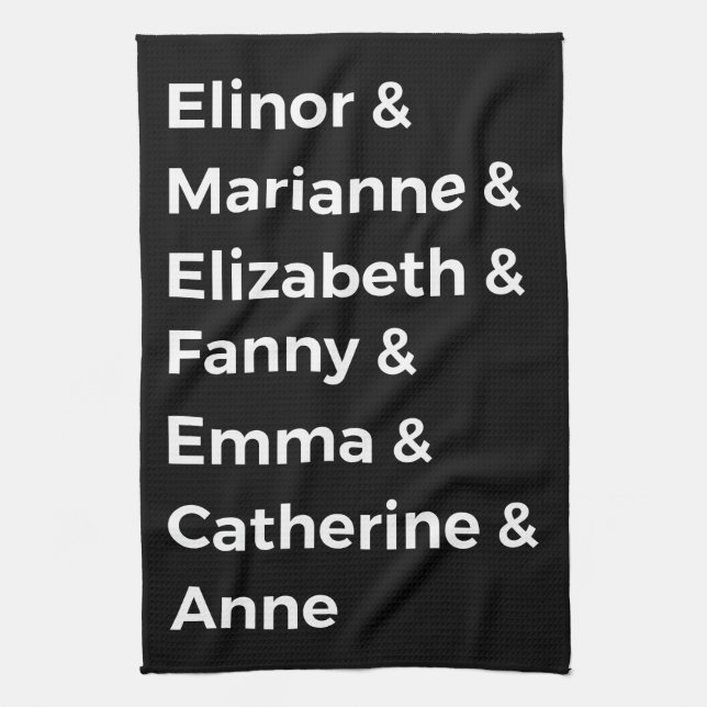 Jane Austen's Heroines I Tea Towel (Vertical)