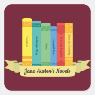 Jane Austen's Novels III Square Sticker