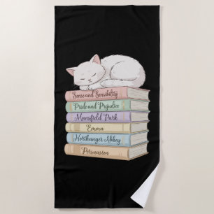 Jane Austen's Novels IX Beach Towel