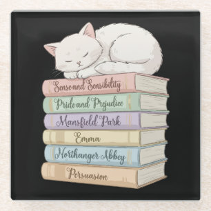 Jane Austen's Novels IX Glass Coaster