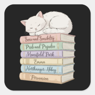 Jane Austen's Novels IX Square Sticker