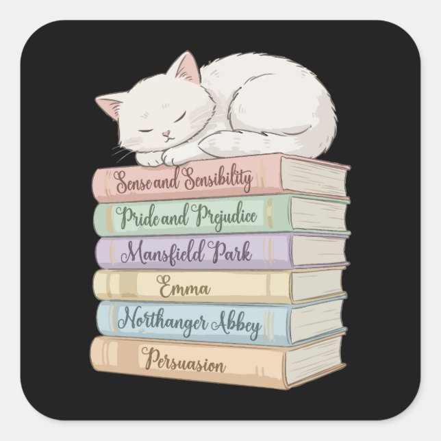 Jane Austen's Novels IX Square Sticker (Front)