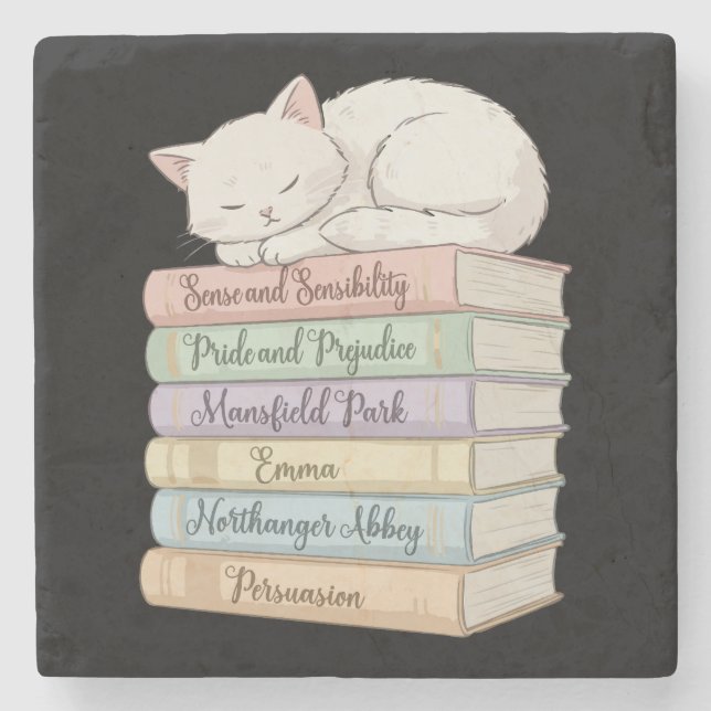 Jane Austen's Novels IX Stone Coaster (Front)