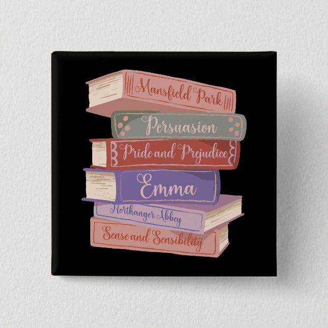 Jane Austen's Novels V 15 Cm Square Badge (Front)