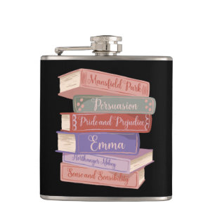 Jane Austen's Novels V Hip Flask