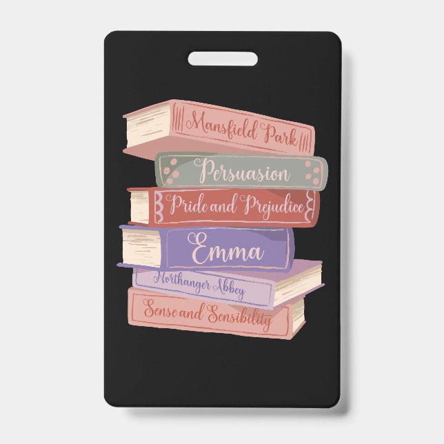 Jane Austen's Novels V ID Badge (Front)