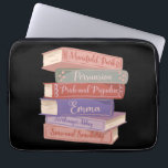 Jane Austen's Novels V Laptop Sleeve<br><div class="desc">Atemporal design, perfect for anyone who loves Jane Austen's novels and English Literature! Sense and Sensibility and Pride and Prejudice and Mansfield Park and Emma and Northanger Abbey and Persuasion. Jane Austen's books illustrations for Jane Austen Society of North America JASNA or a Jane Austen Festival. Have you read Jane...</div>