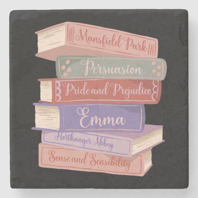 Jane Austen's Novels V Stone Coaster (Front)