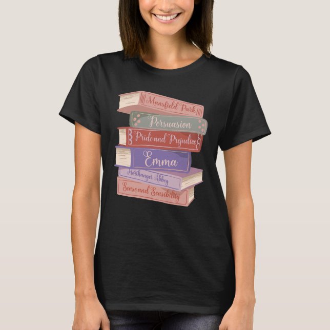 Jane Austen's Novels V T-Shirt (Front)